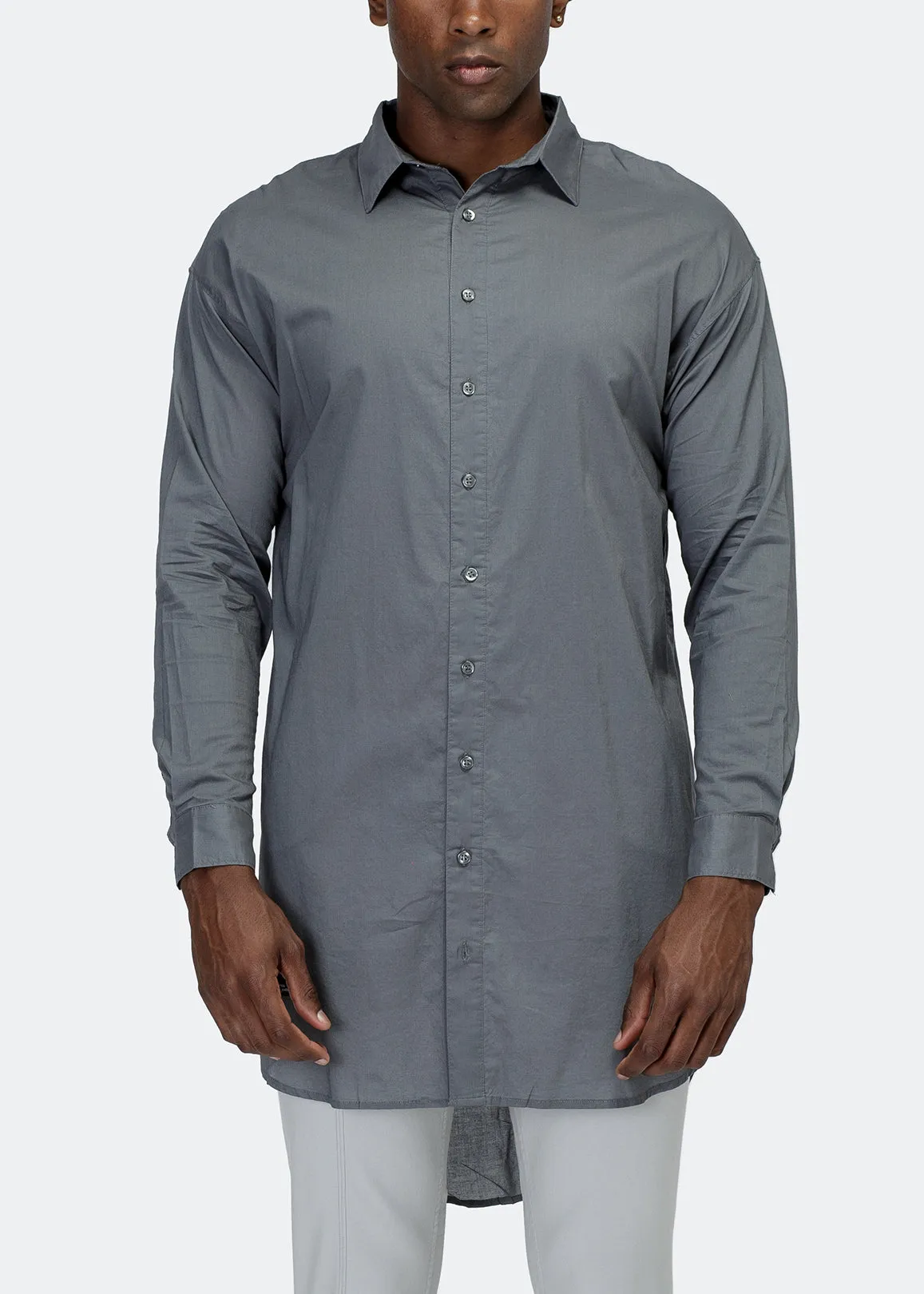 Konus Men's Elongated Button Up Shirt