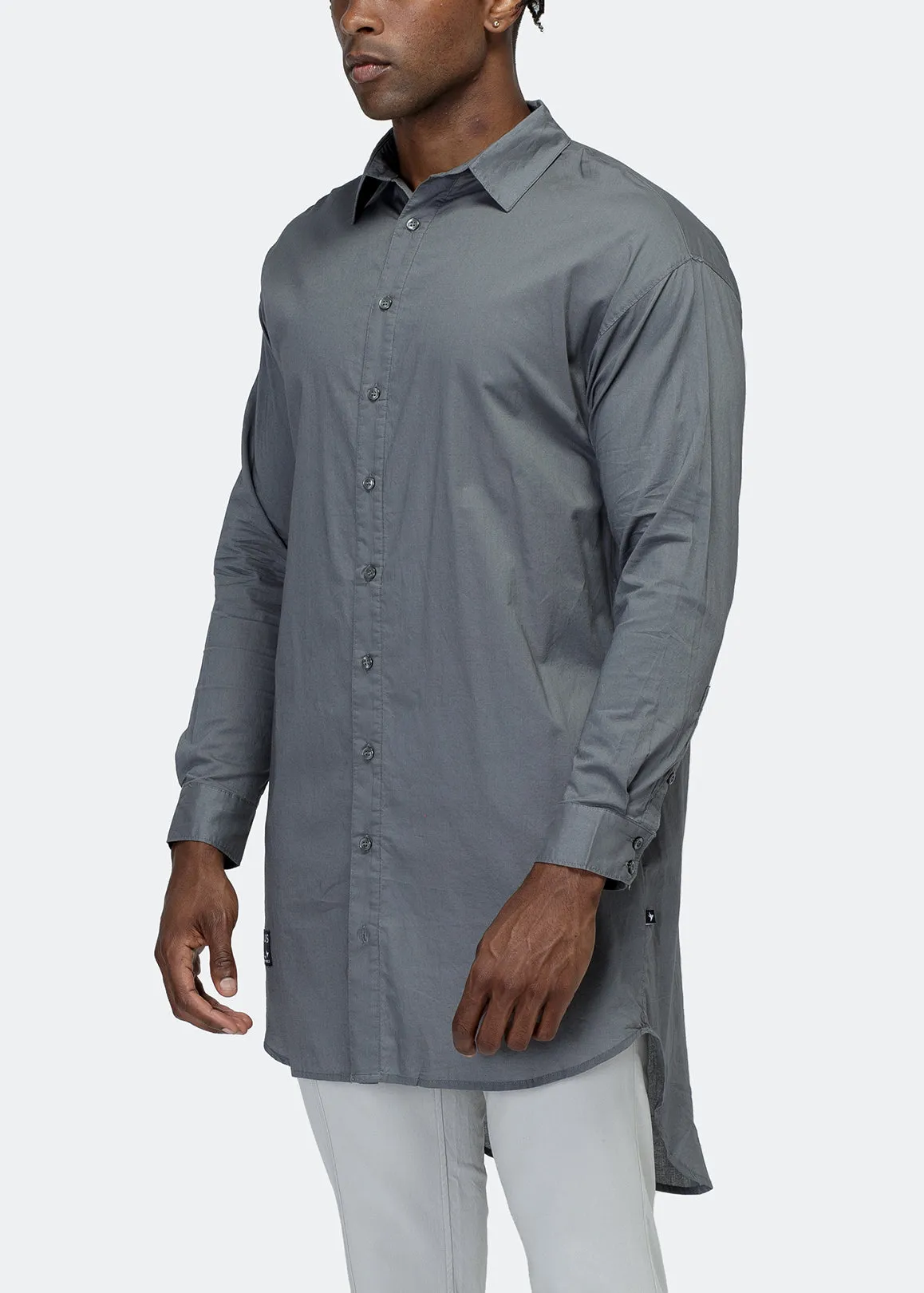 Konus Men's Elongated Button Up Shirt