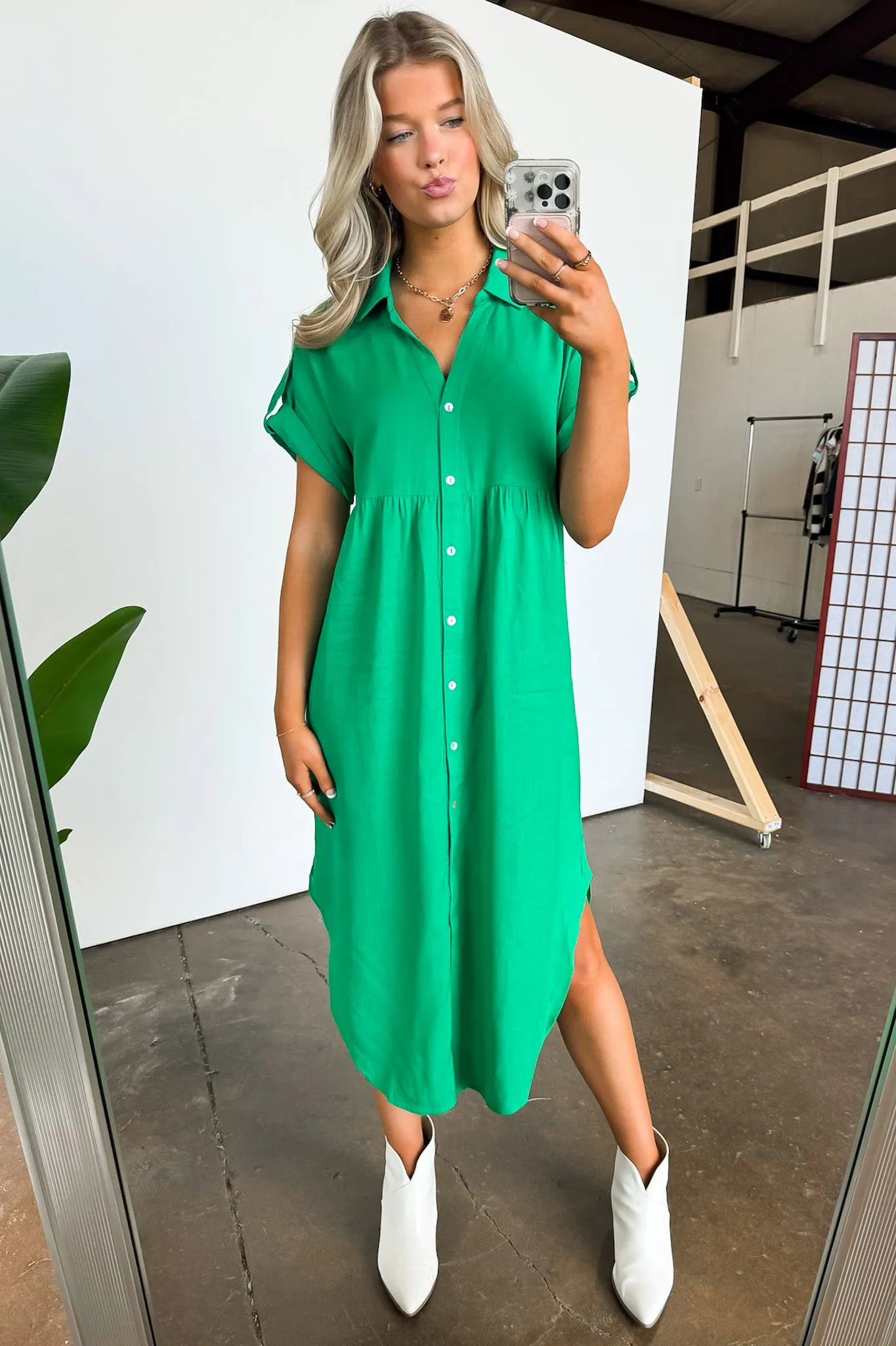 Larissah Button Down Midi Dress - FINAL SALE