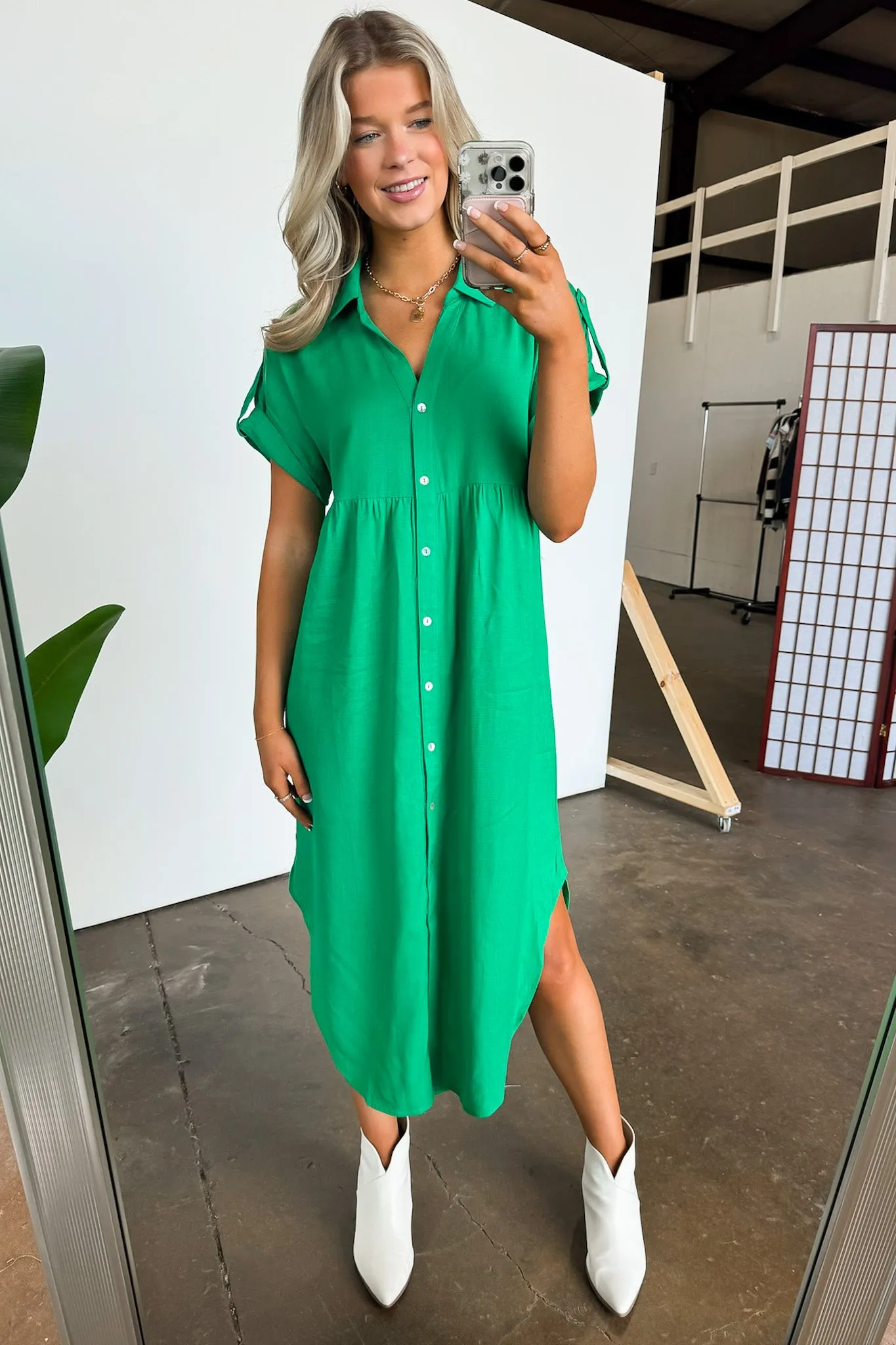 Larissah Button Down Midi Dress - FINAL SALE