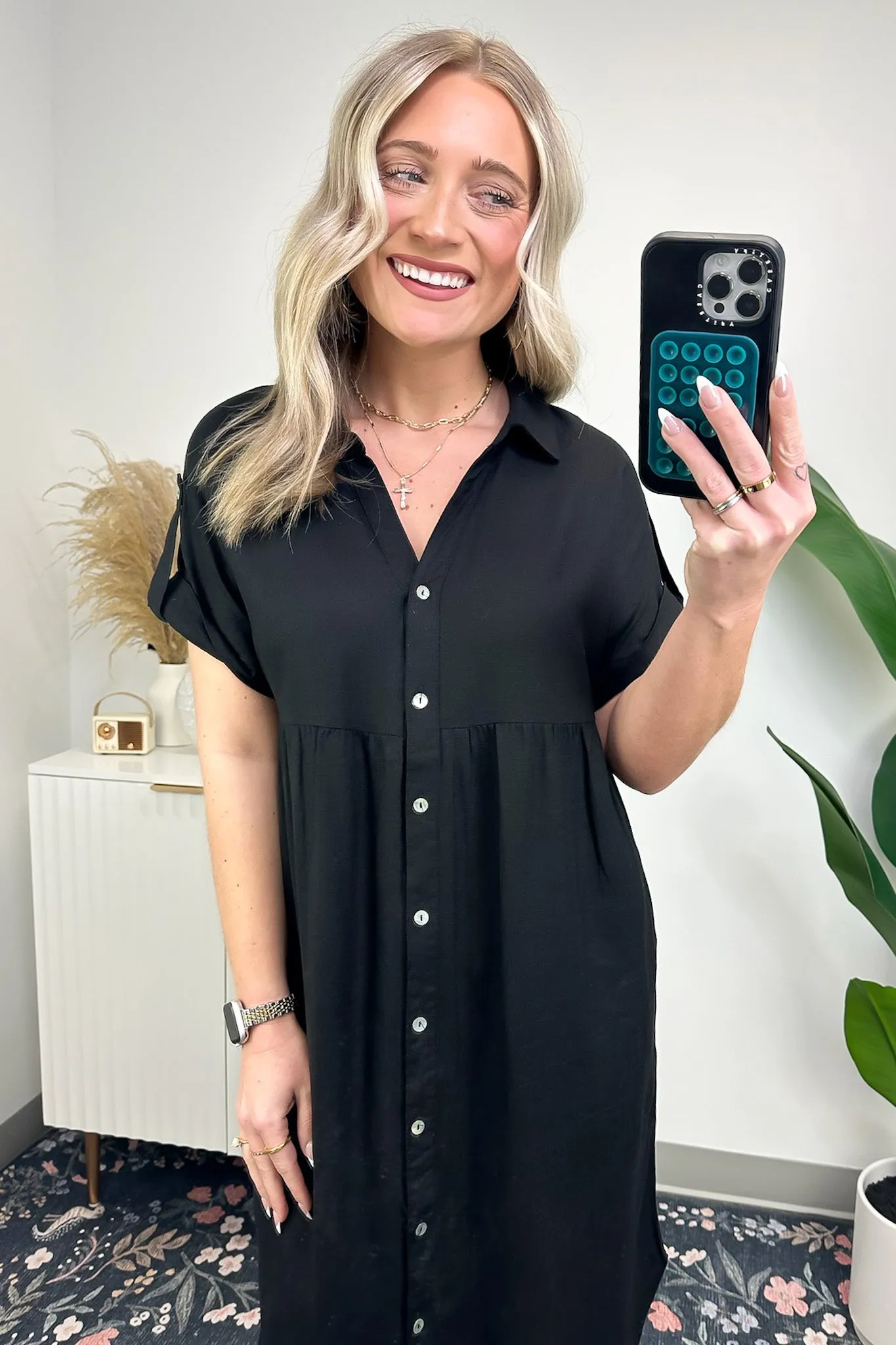 Larissah Button Down Midi Dress - FINAL SALE