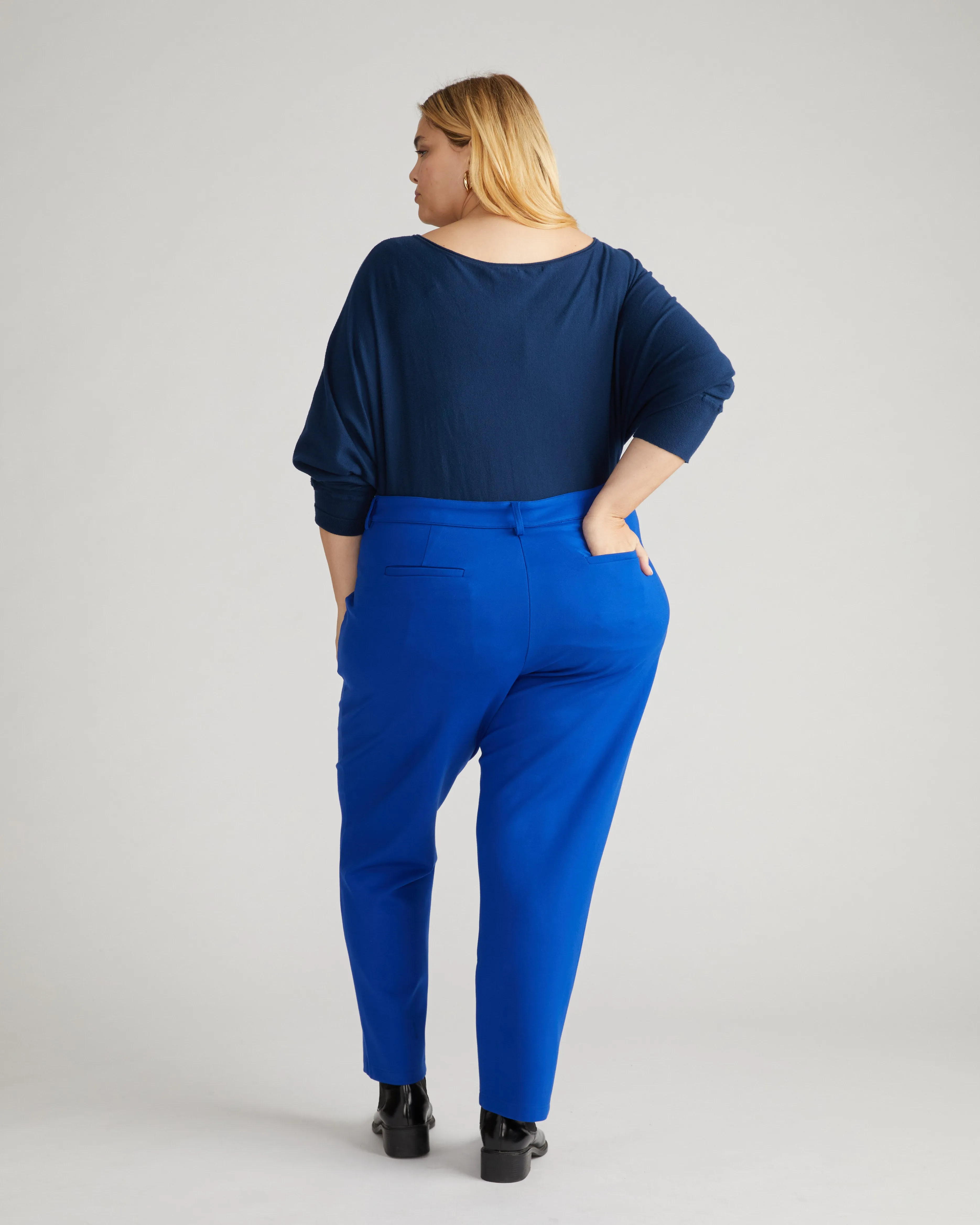 Long Cigarette Ponte Pants - Tanzanite