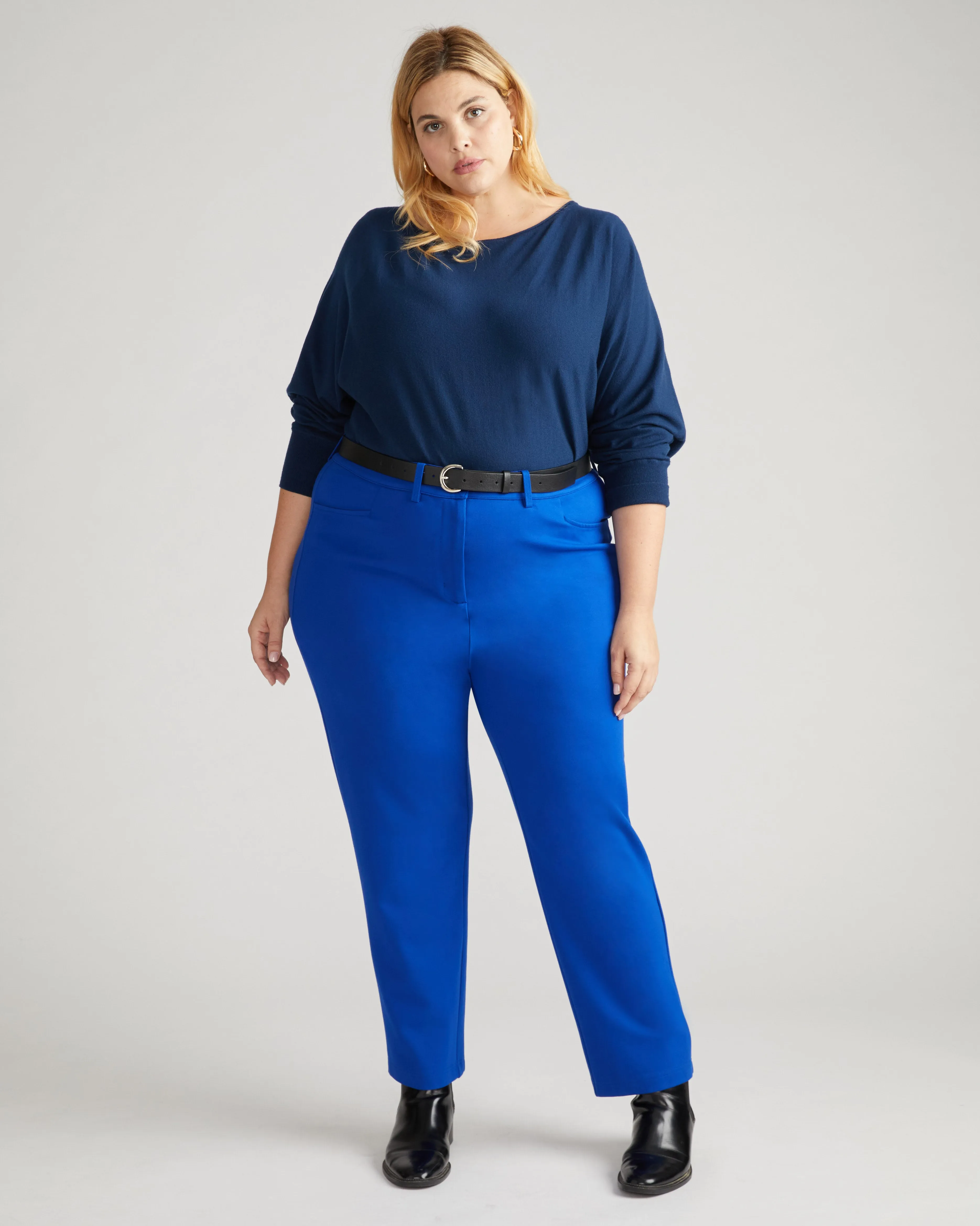 Long Cigarette Ponte Pants - Tanzanite
