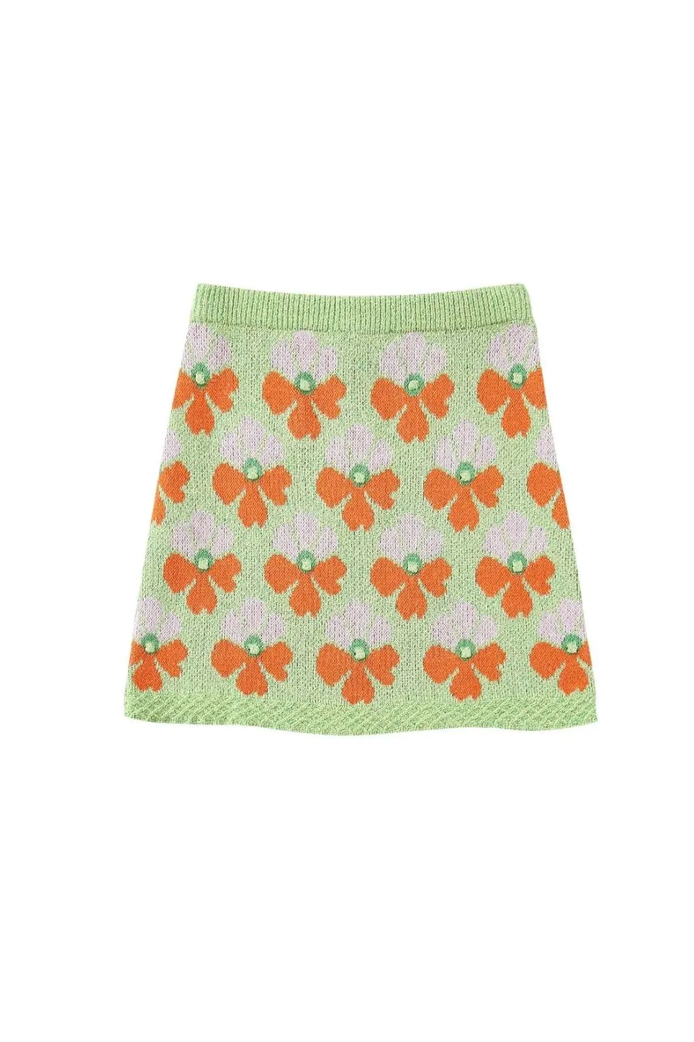 'Lottie' Polo-Neck Knit Top & Mini Skirt