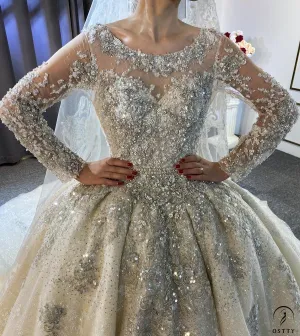 Luxury Embroidered Sleeveless Wedding Dresses OS3964
