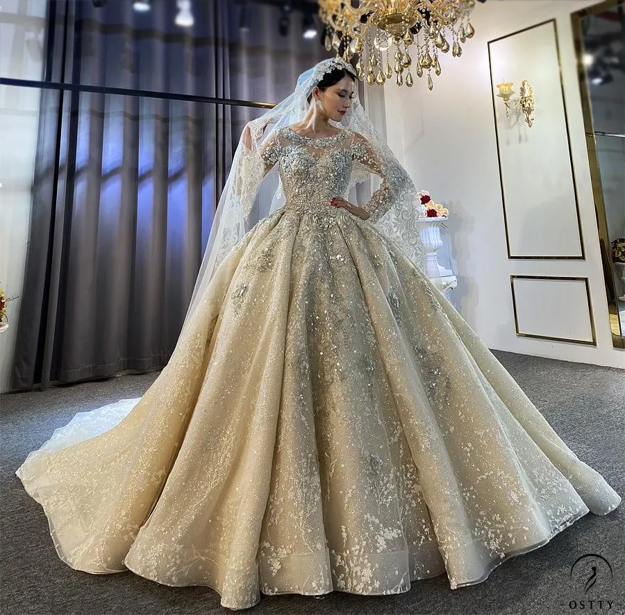 Luxury Embroidered Sleeveless Wedding Dresses OS3964