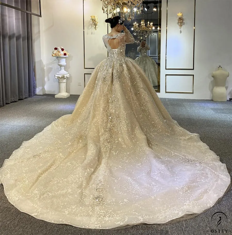 Luxury Embroidered Sleeveless Wedding Dresses OS3964