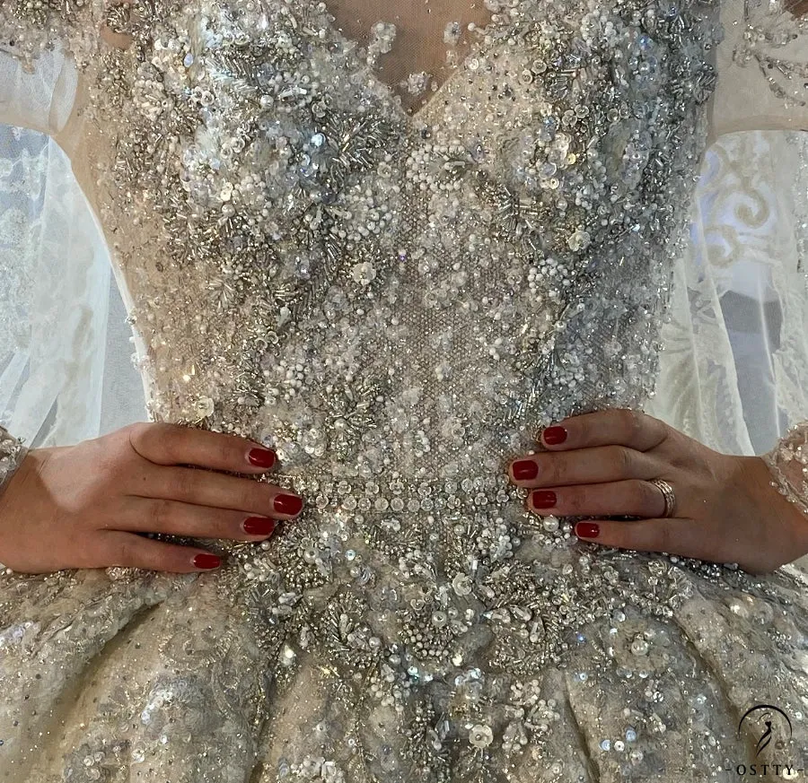 Luxury Embroidered Sleeveless Wedding Dresses OS3964