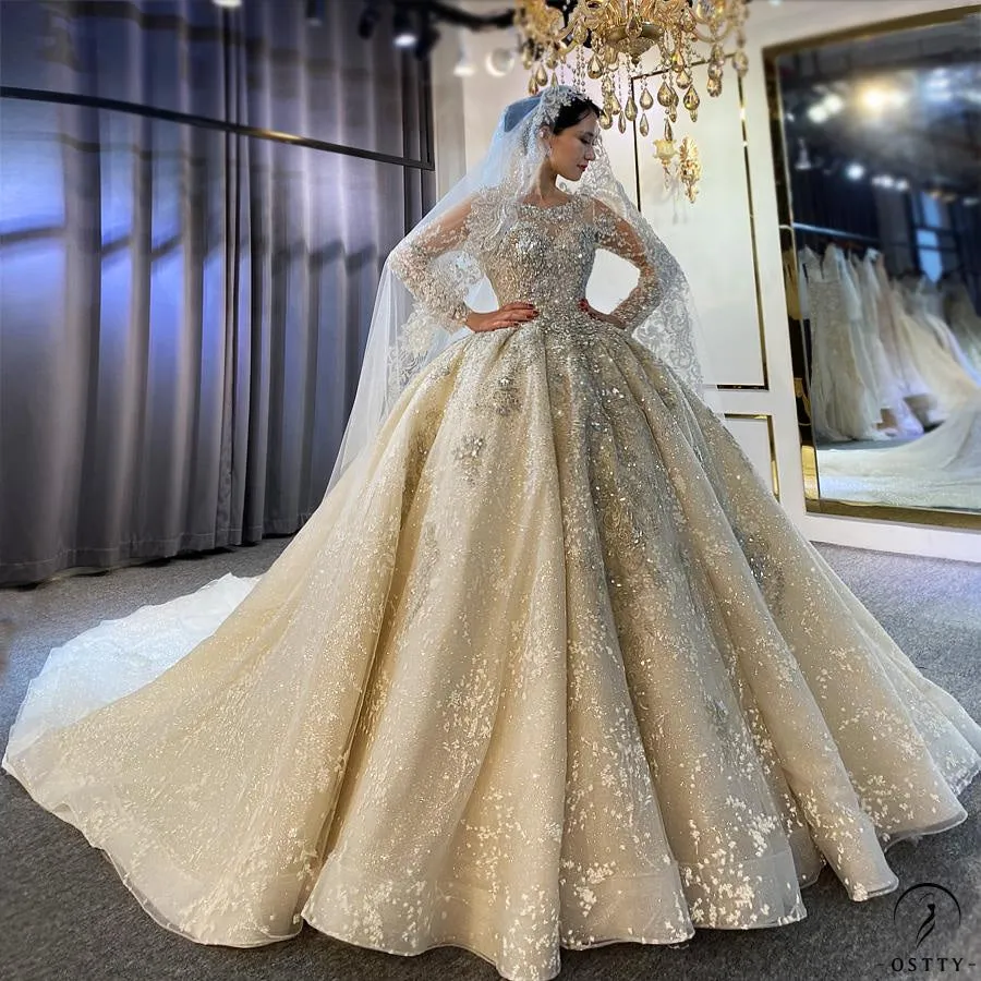 Luxury Embroidered Sleeveless Wedding Dresses OS3964