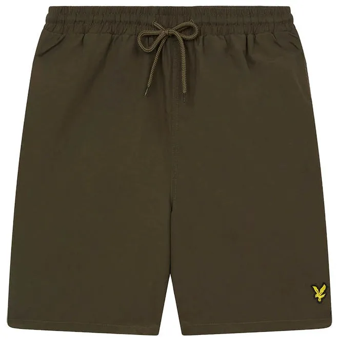 Lyle and Scott Mens Plain Swim Shorts Olive