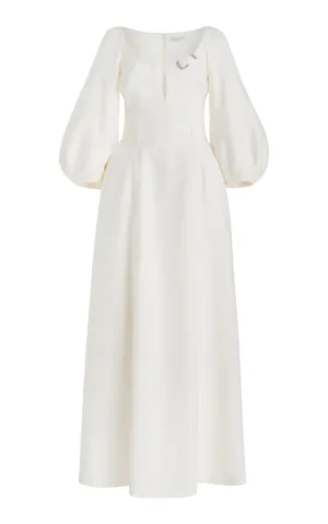 Madyn Sequin Maxi Dress in Ivory Virgin Wool