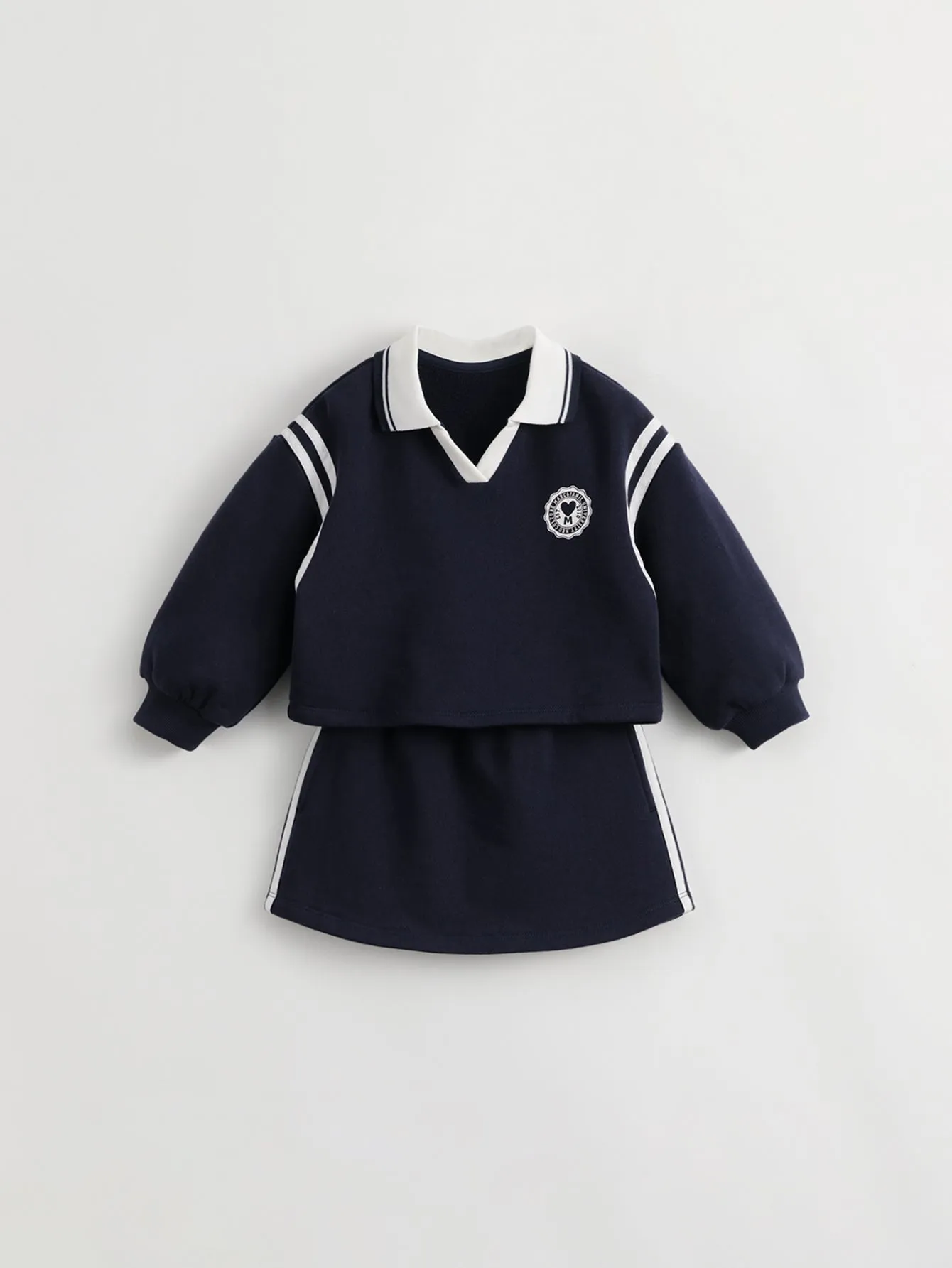 MARC & JANIE Girls Polo Collar Sweatshirt Skirt Sets 231367