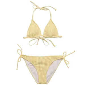 Marigold Stripe Triangle Bikini