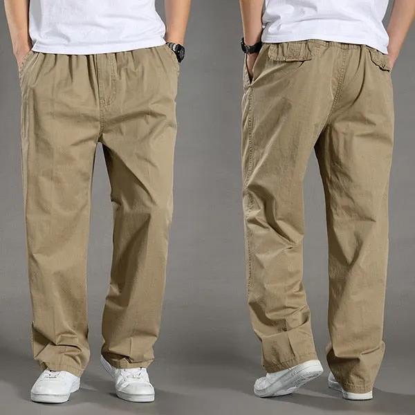 Men Solid Pants with Many Pockets Tactical Cargo Pants Dark Grey Combat Pants Straight Trousers Summer Safari Style Men Clothing