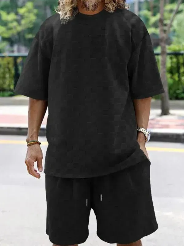 Men's Checkerboard Leisure Two-Piece