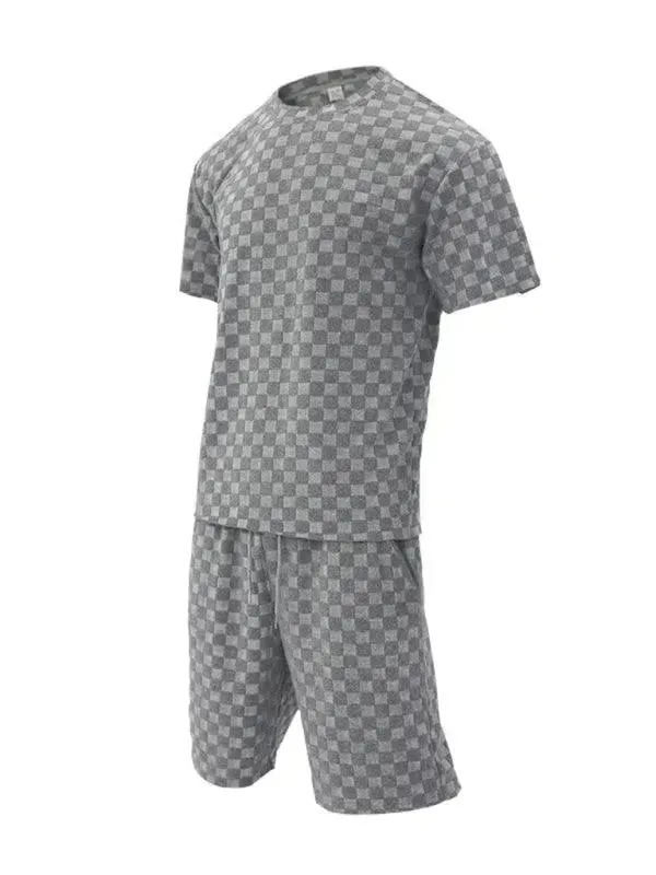 Men's Checkerboard Leisure Two-Piece
