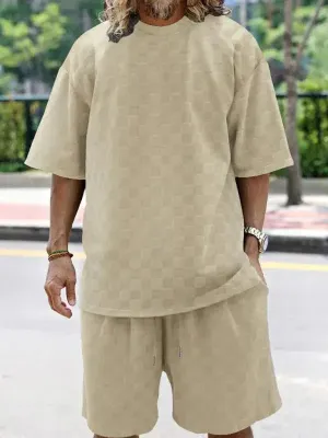 Men's Checkerboard Leisure Two-Piece