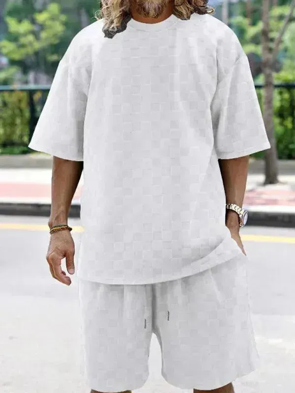 Men's Checkerboard Leisure Two-Piece