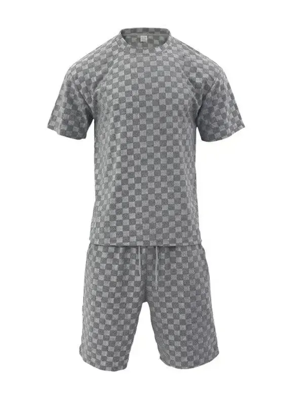 Men's Checkerboard Leisure Two-Piece