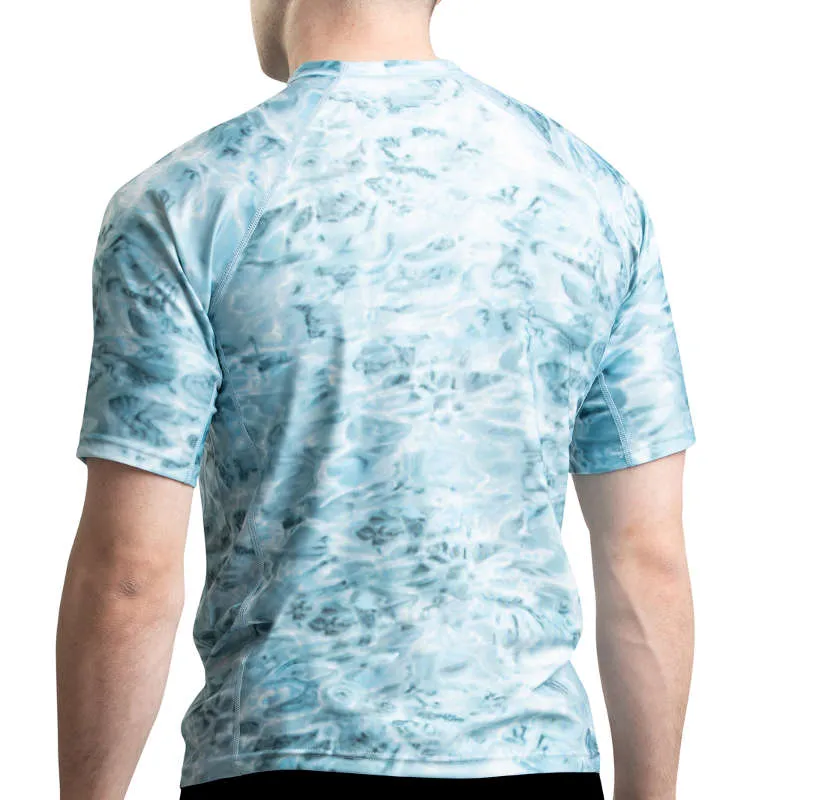 Mens Short Sleeve Loose Fit Swim Rashguard | Aqua Design