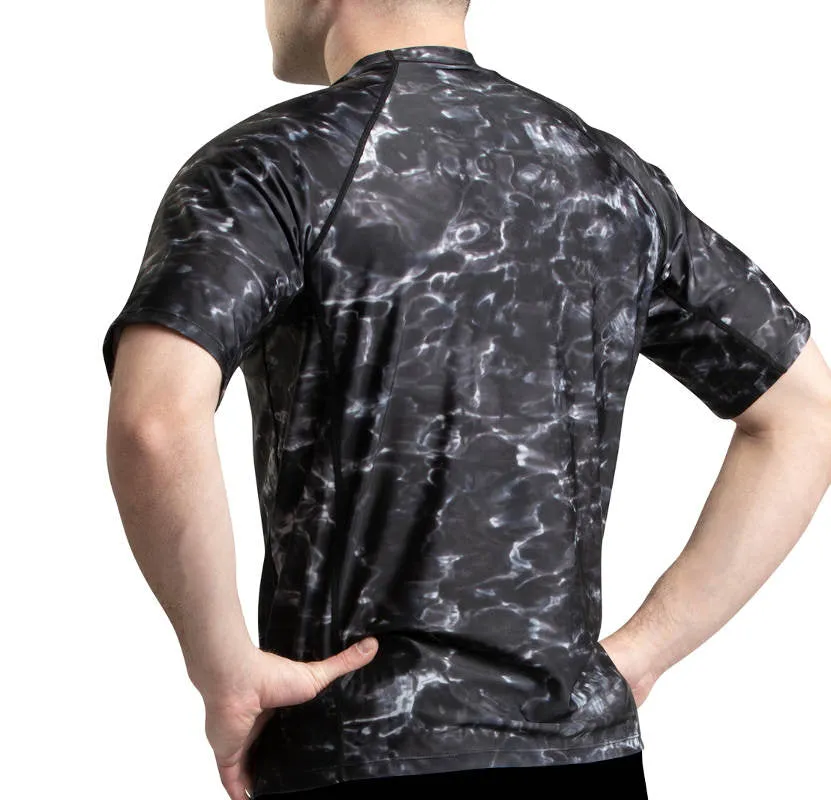 Mens Short Sleeve Loose Fit Swim Rashguard | Aqua Design