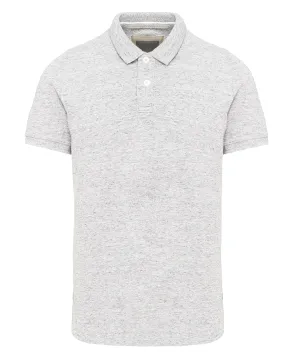 Mens vintage short sleeve polo shirt | Ash Heather