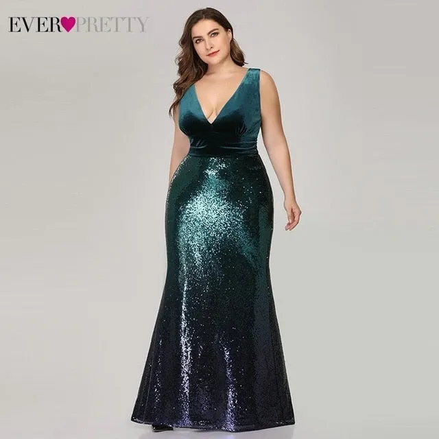Mermaid Party Gowns Sleeveless Sequined Evening Dress