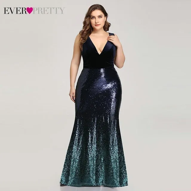 Mermaid Party Gowns Sleeveless Sequined Evening Dress