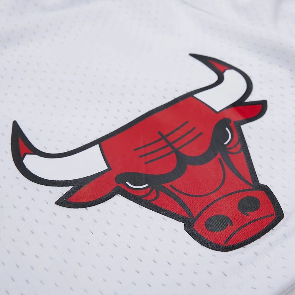 NBA CHICAGO BULLS LOGO MEN'S MESH SHORT (WHITE)