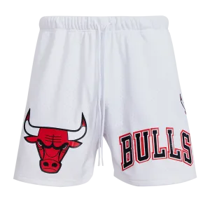 NBA CHICAGO BULLS LOGO MEN'S MESH SHORT (WHITE)
