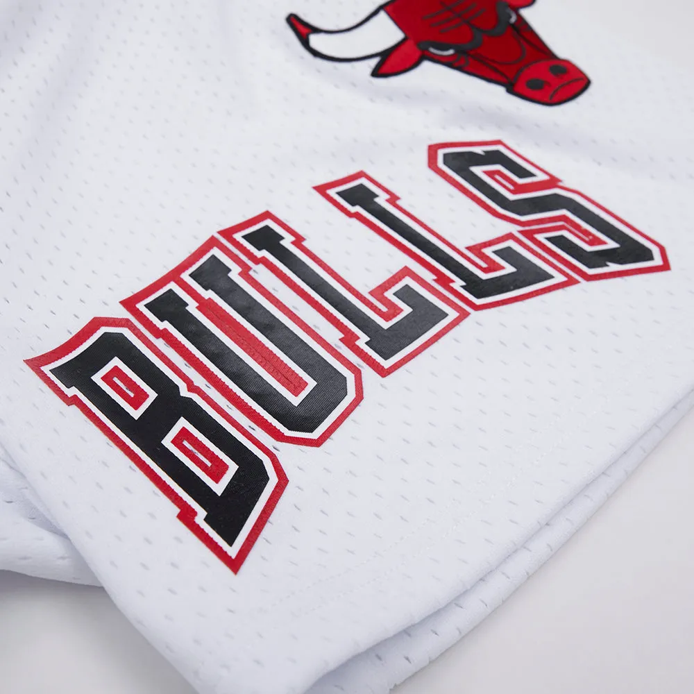 NBA CHICAGO BULLS LOGO MEN'S MESH SHORT (WHITE)