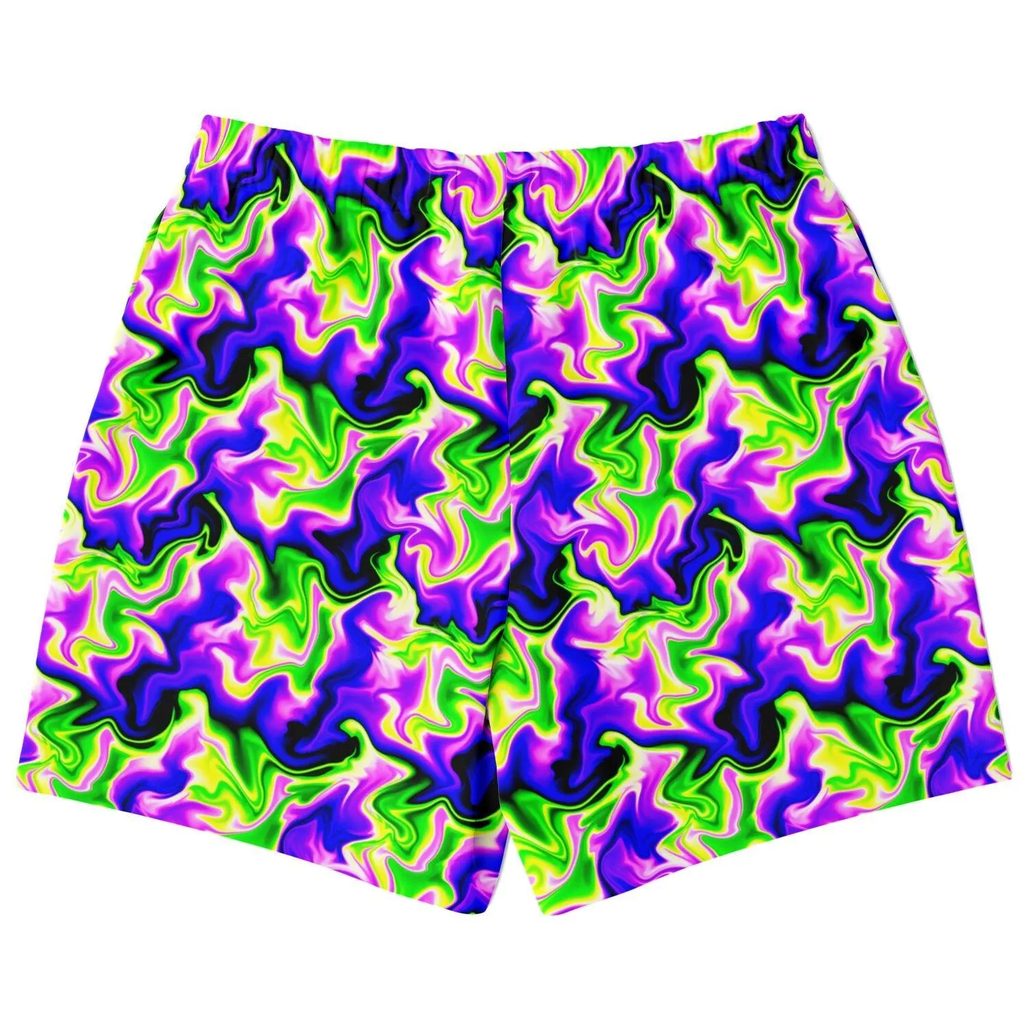 Neon Green & Purple Swirl Gym Shorts