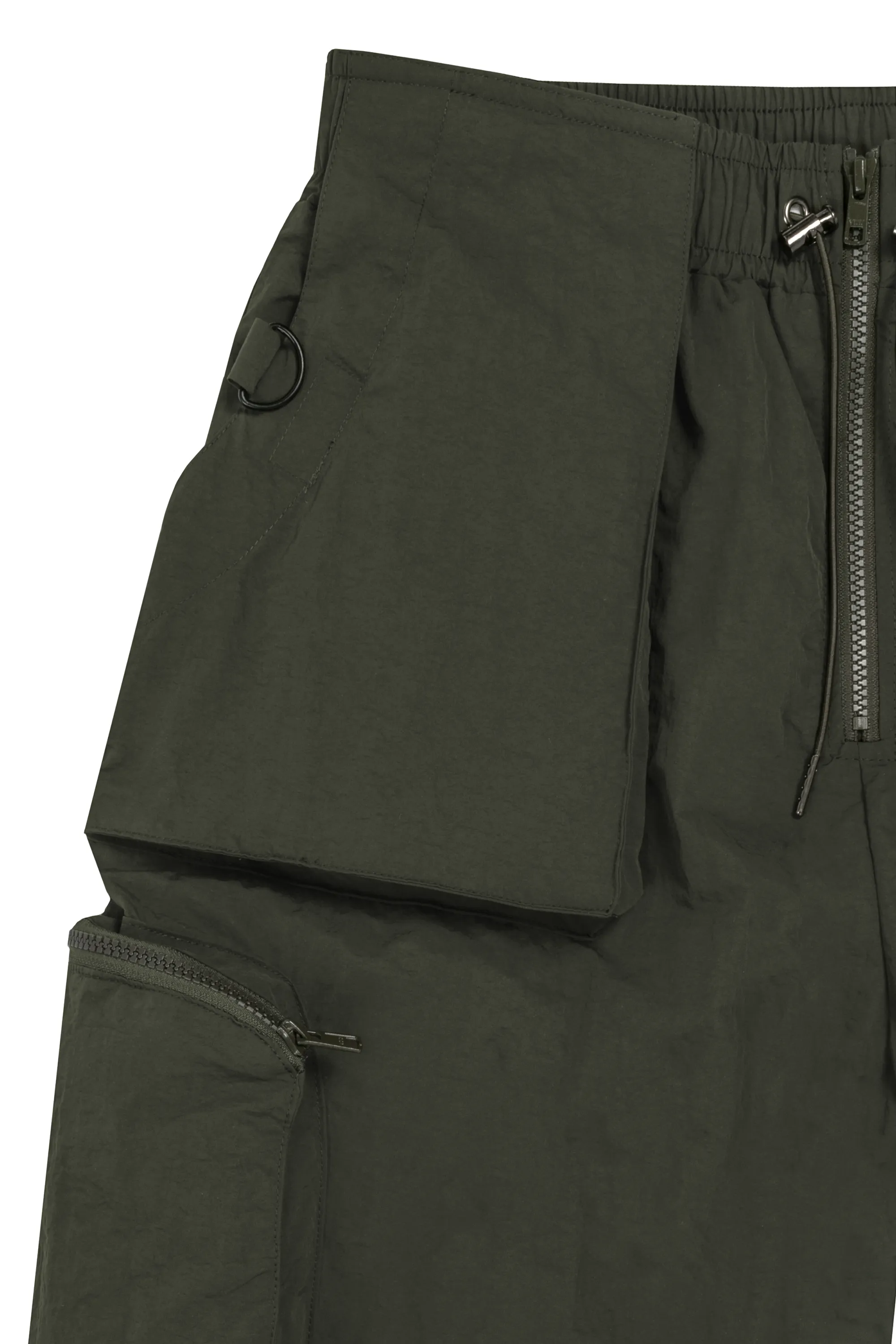Nylon Parachute Pants- GREEN
