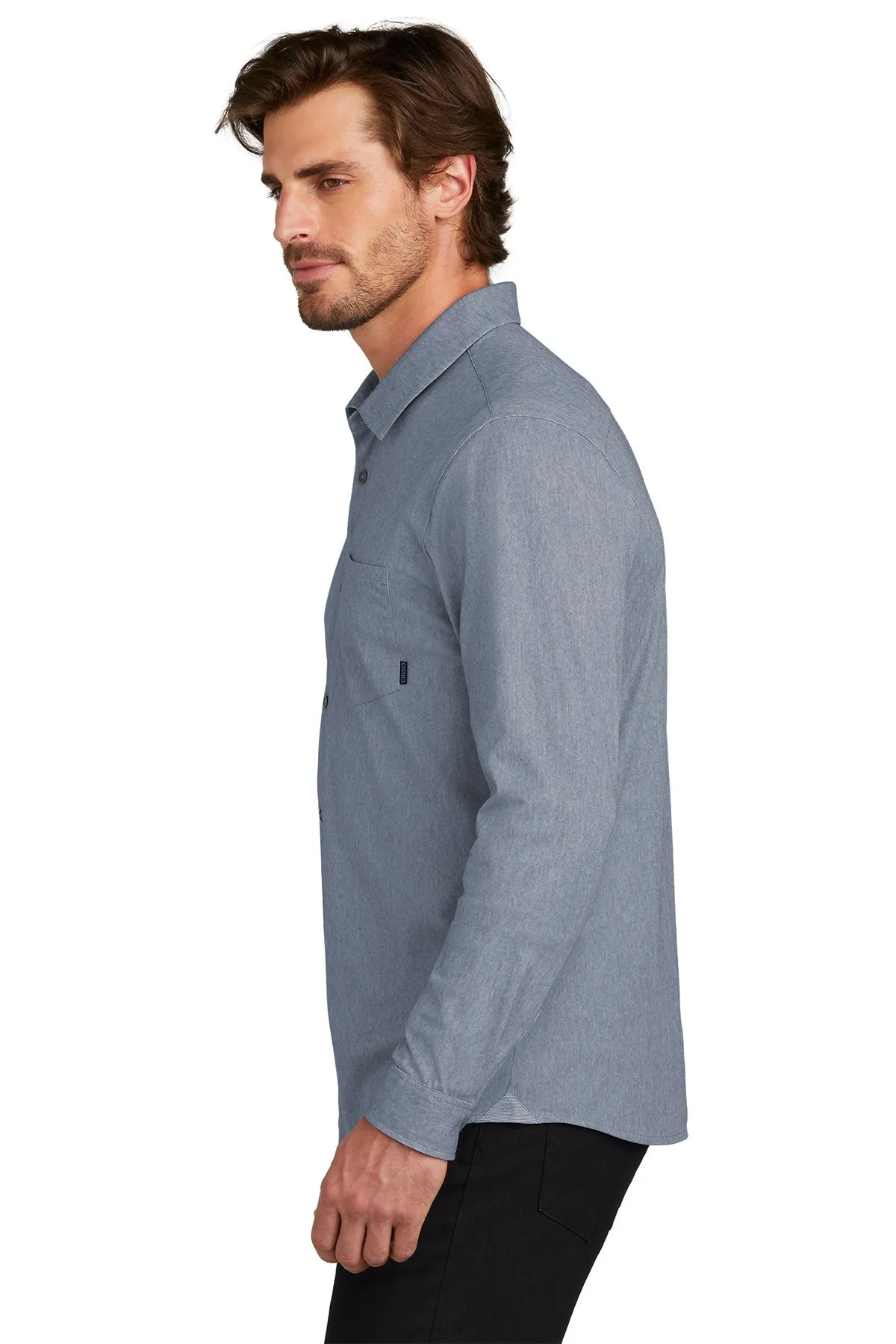OGIO Extend Customzied Button Downs, Deep Blue Heather