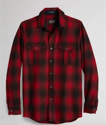 Pendleton | Plaid Scout Shirt | Long Sleeve | Men's | Red/Black Buffalo Check