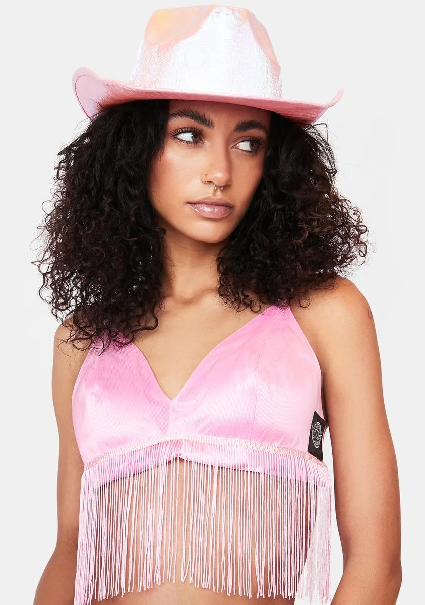 Pink Light Up Fringe Bralette