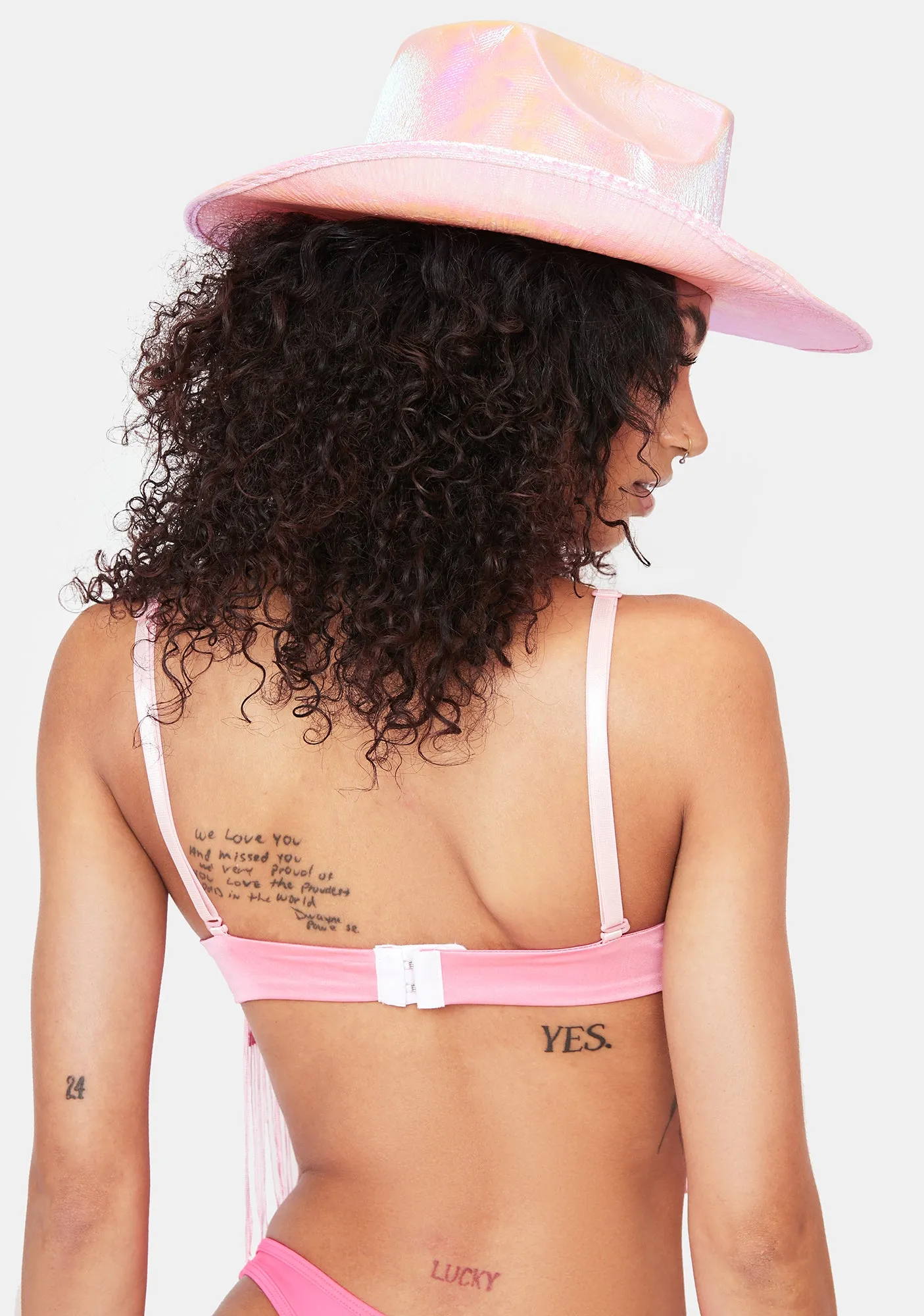Pink Light Up Fringe Bralette