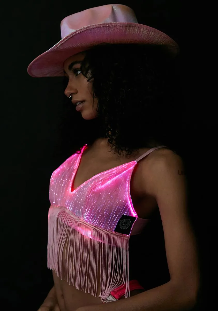 Pink Light Up Fringe Bralette