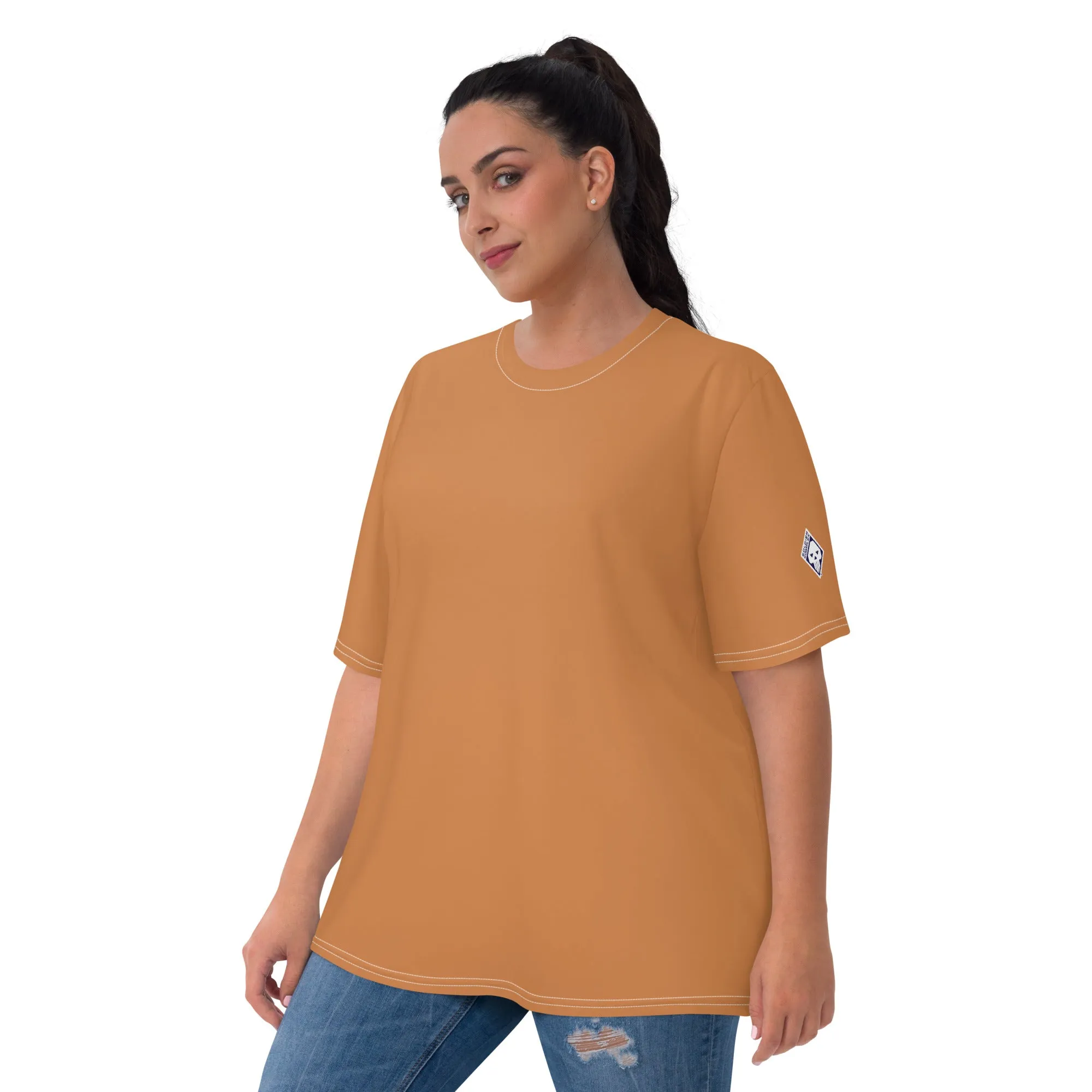 Premium Women's Short Sleeve Solid Color Rash Guard for BJJ - Raw Sienna