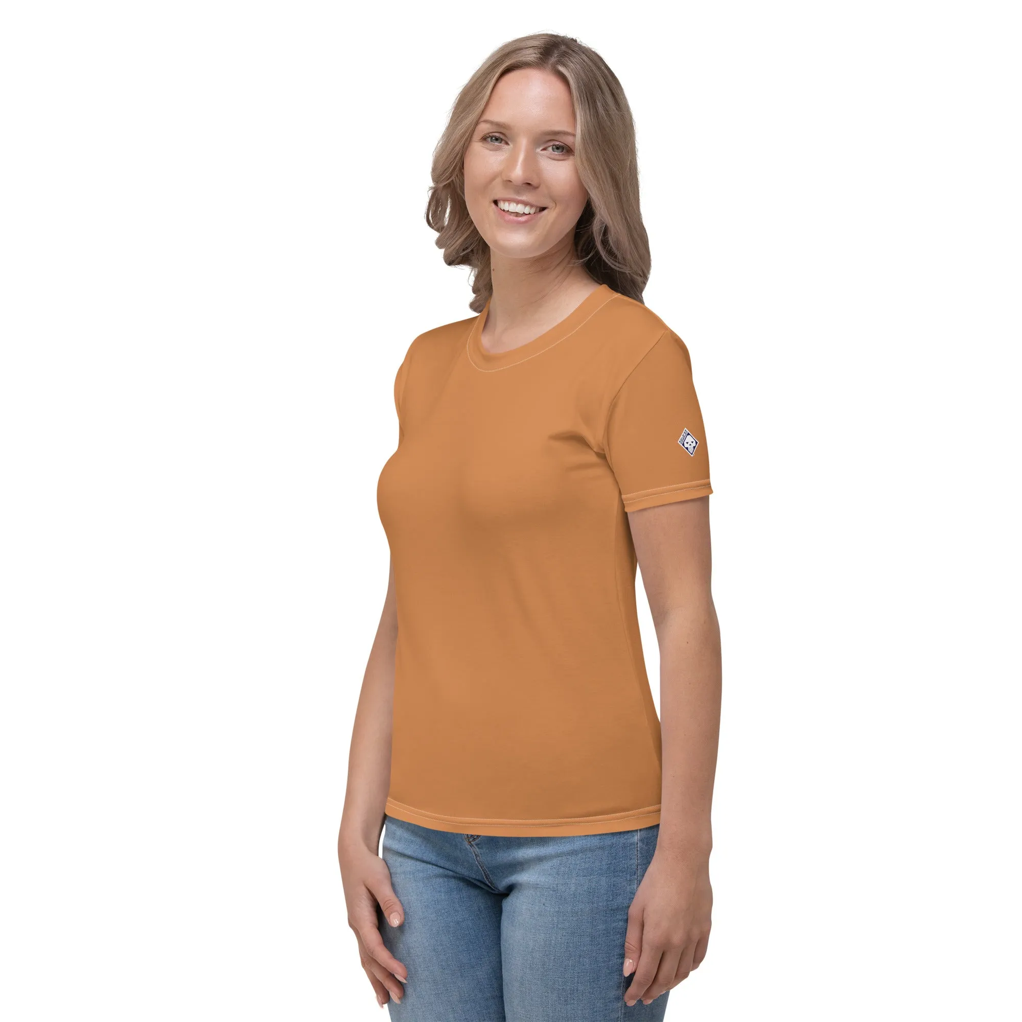 Premium Women's Short Sleeve Solid Color Rash Guard for BJJ - Raw Sienna