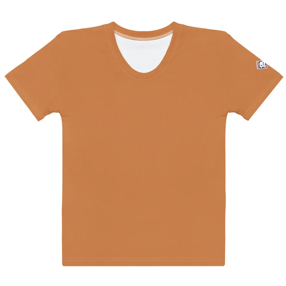 Premium Women's Short Sleeve Solid Color Rash Guard for BJJ - Raw Sienna