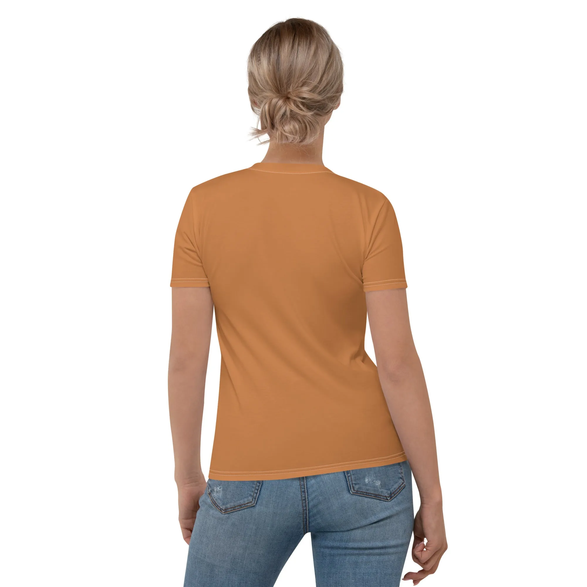 Premium Women's Short Sleeve Solid Color Rash Guard for BJJ - Raw Sienna