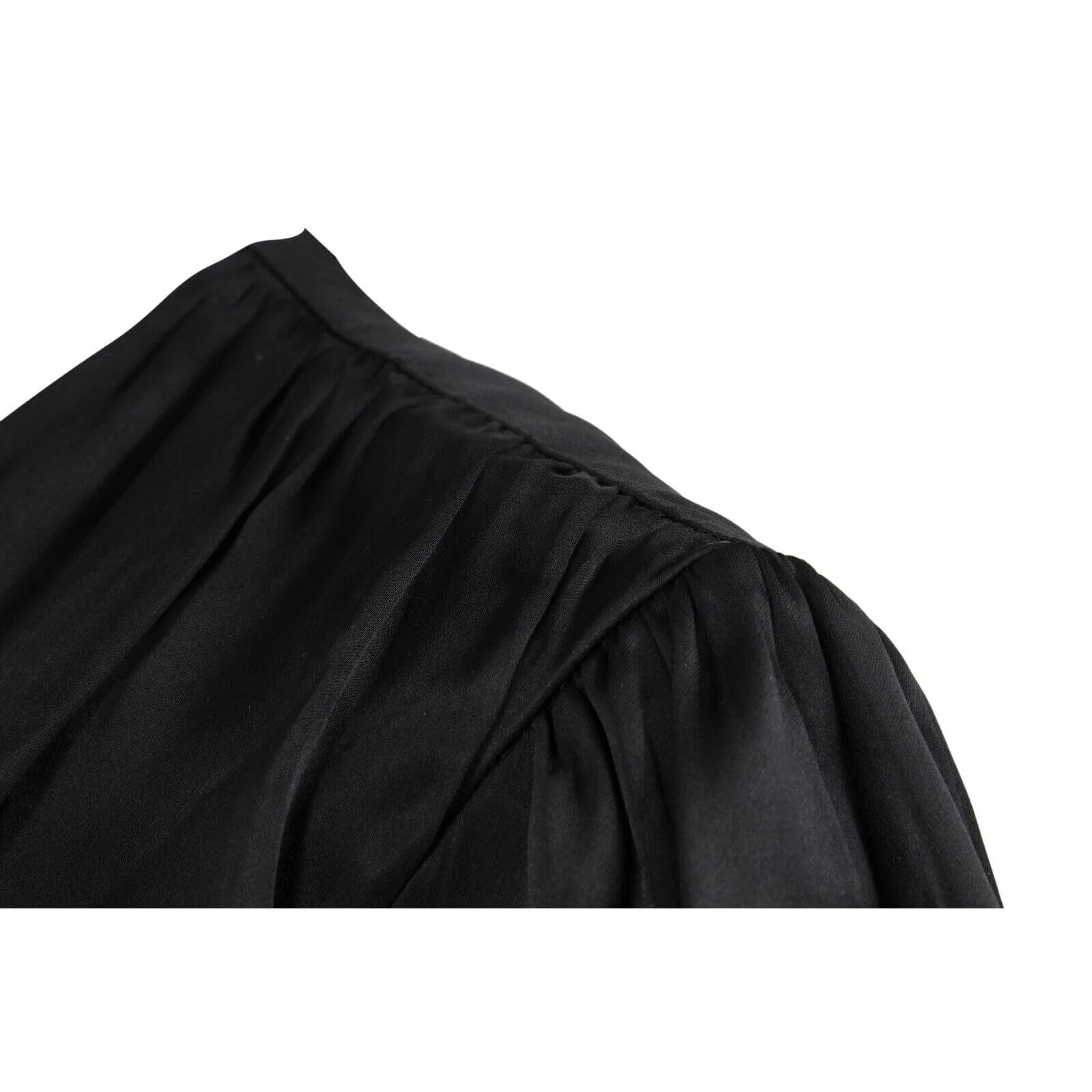 Ruffle Front Zipped Black Viscose Mini Dress Romper