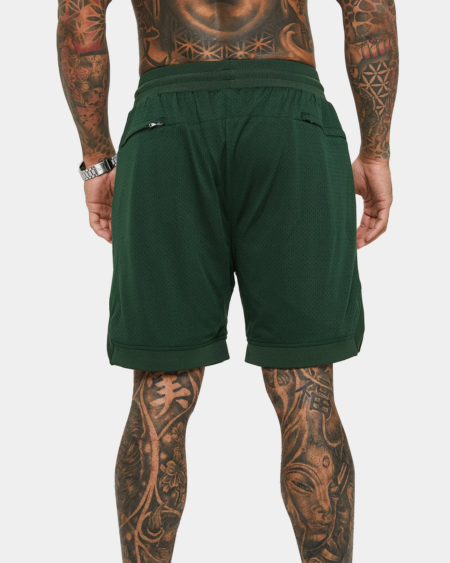 Saint Morta Day of the Dead Basketball Shorts Dark Green