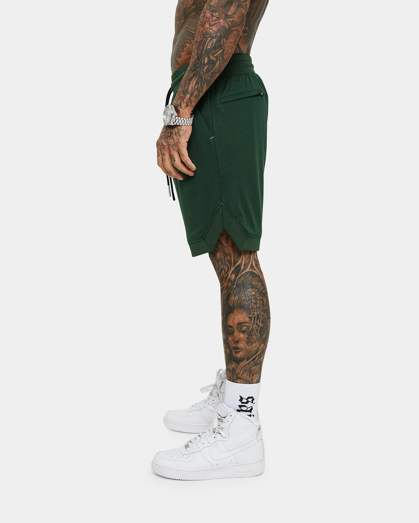 Saint Morta Day of the Dead Basketball Shorts Dark Green