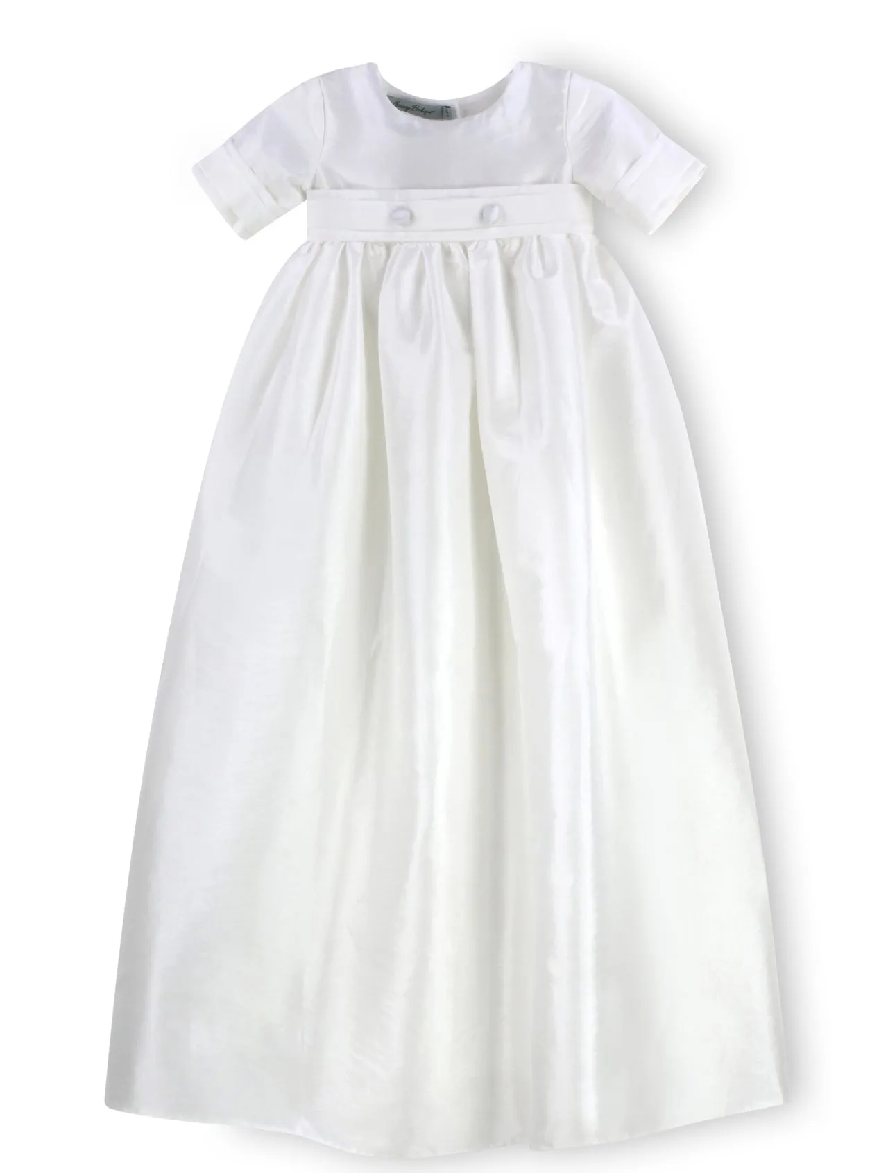 Satin Long Christening and Baptism Baby Boy Gown with Hat