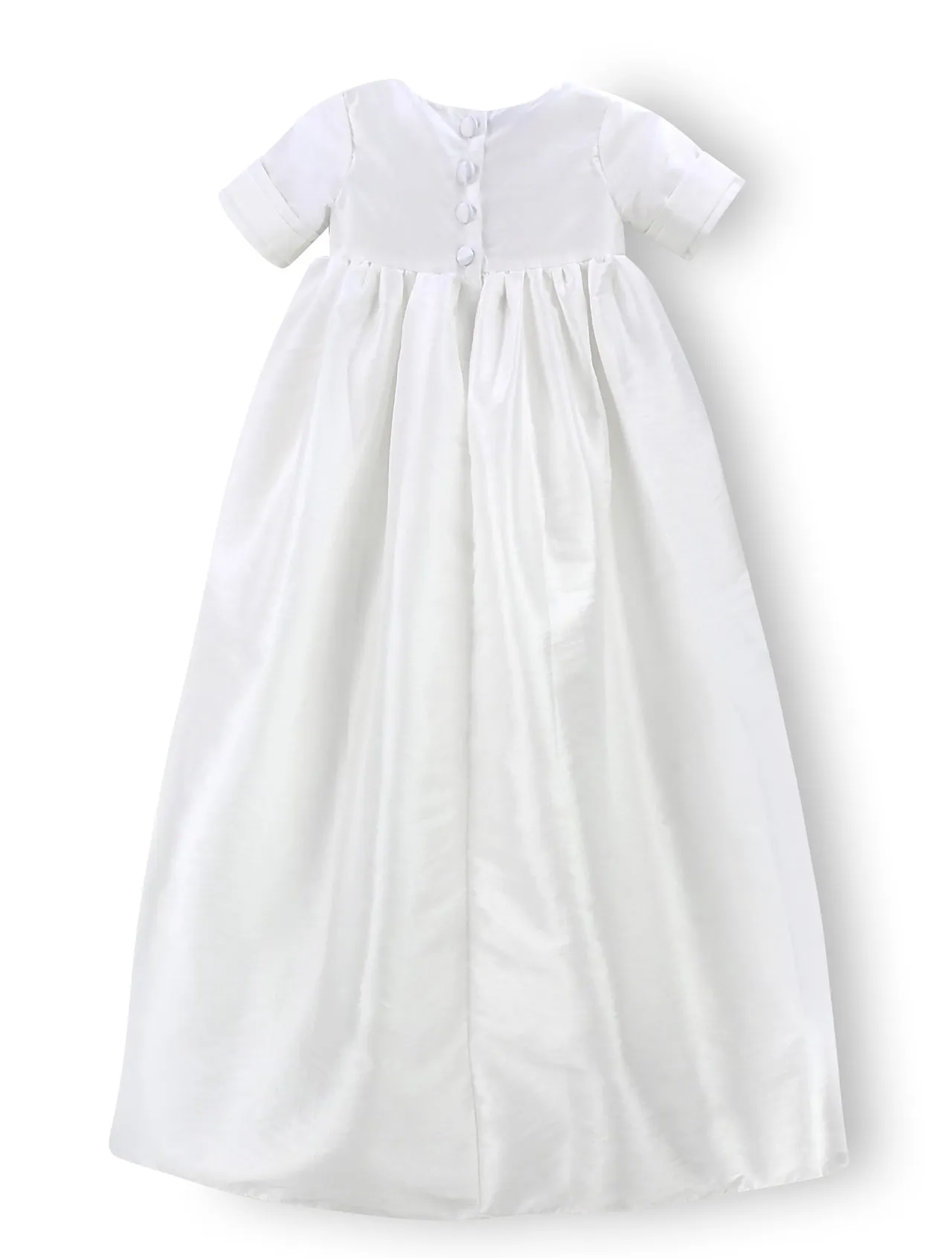 Satin Long Christening and Baptism Baby Boy Gown with Hat