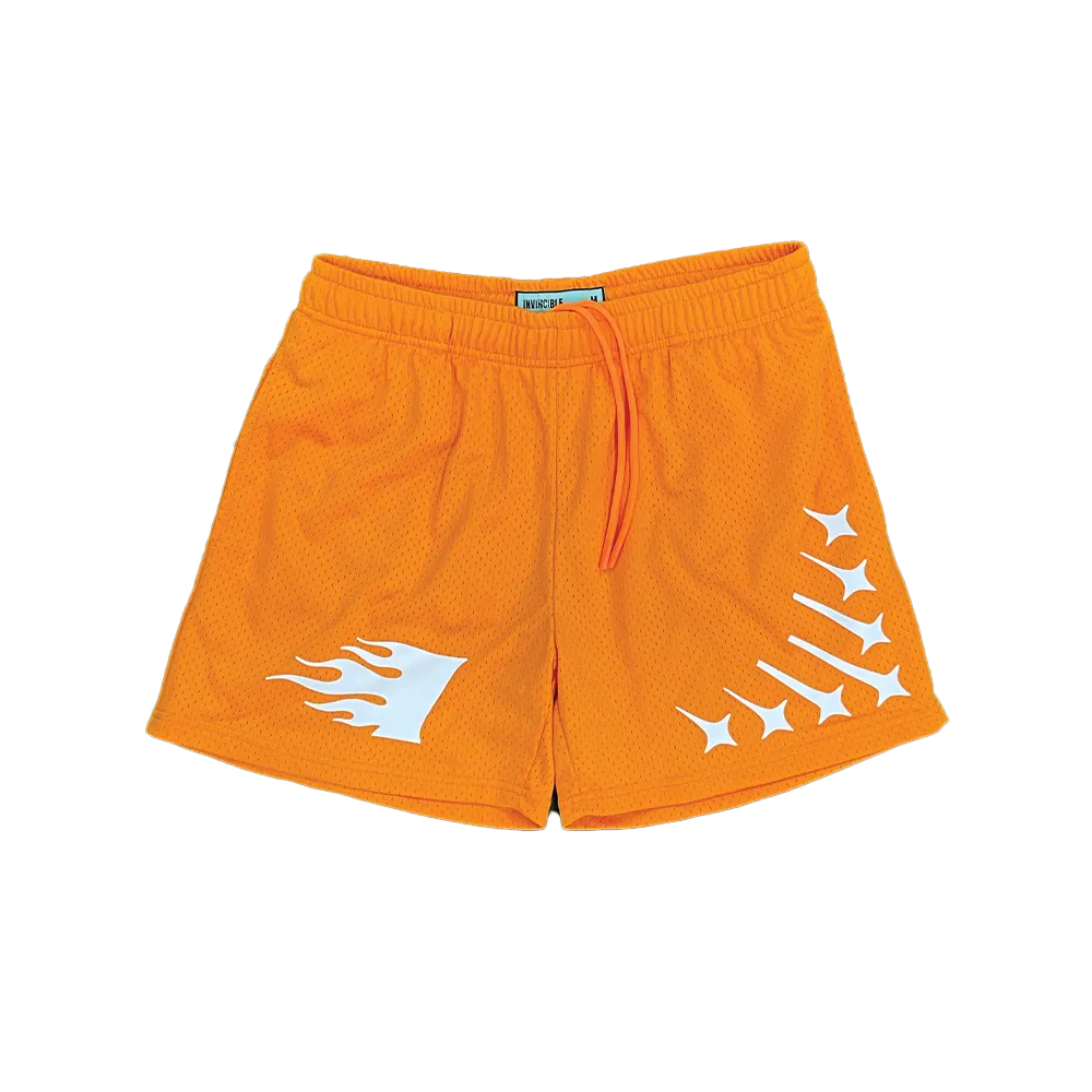 Staple Mesh Shorts || Orange