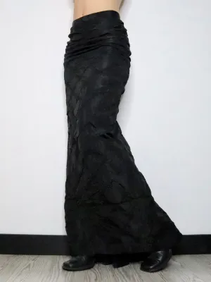 Textured Black Maxi Skirt (Small) 