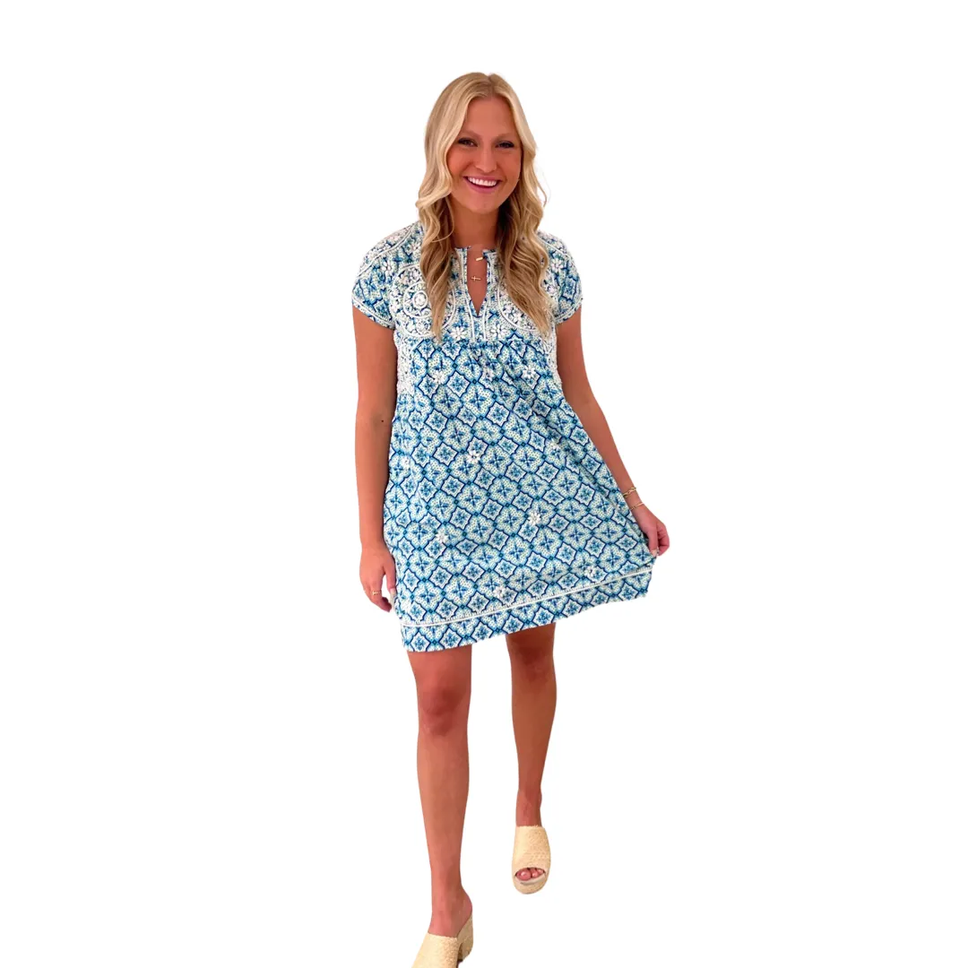 The Key Biscayne Embroidered Cotton Dress